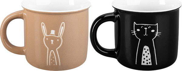 Изображение товара Набор кружек Elan Gallery Кот и Заяц New Bone China / 230262