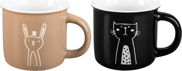 Изображение товара Набор кружек Elan Gallery Кот и Заяц New Bone China / 230262