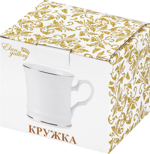 Изображение товара Кружка Elan Gallery Белая с золотом New Bone China / 730418