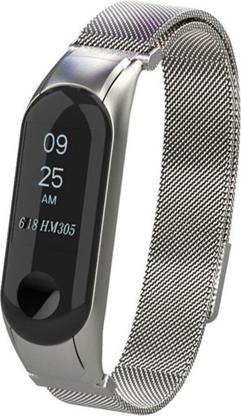 Изображение товара Ремешок для умных часов Bingo Magnetic для Xiaomi Mi Band 3 (серебристый)