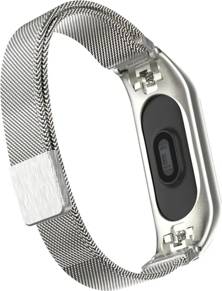 Изображение товара Ремешок для умных часов Bingo Magnetic для Xiaomi Mi Band 3/4 (серебристый)