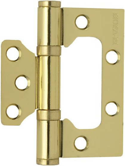 Изображение товара Комплект петель дверных Нора-М 800-3 FHP PB 75x63x2.5 накладная универсальная (золотистый, без колп.)