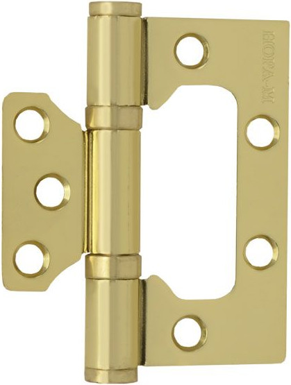 Изображение товара Комплект петель дверных Нора-М 800-3 FHP SB 75x63x2.5 накладная универсальная (матовое латунное покрытие, без колп.)