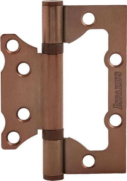 Изображение товара Комплект петель дверных Нора-М Isparus 800-4 FHP AC 100x74x2.5 накладная (медное покрытие, без колп.)