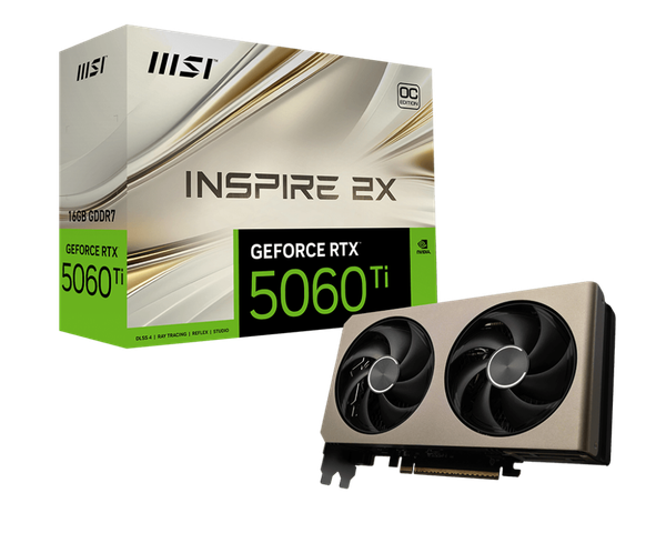 Изображение товара Видеокарта MSI RTX 5060 Ti 16G Inspire 2X OC
