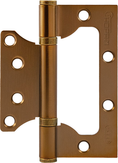 Изображение товара Комплект петель дверных Нора-М 800-4 FHP-STD 100x75x2.5 накладная (матовый кофе, без колп.)