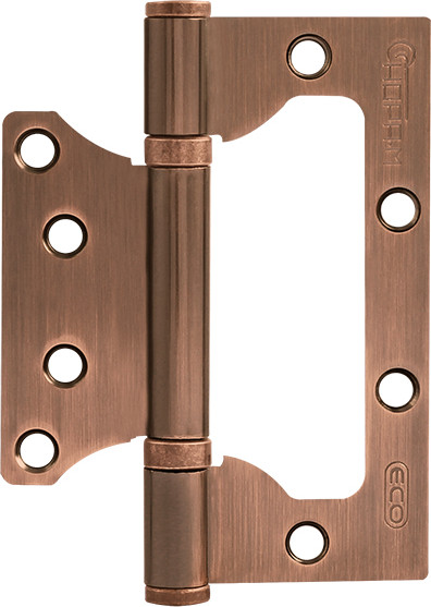 Изображение товара Комплект петель дверных Нора-М 800-4 FHP-STD 100x75x2.5 накладная (старая медь, без колп.)