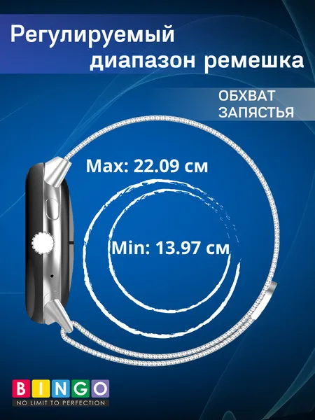 Изображение товара Ремешок для умных часов Bingo Magnetic для Google Pixel Watch 3 45мм (серебристый)