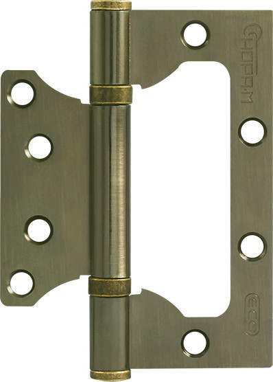 Изображение товара Комплект петель дверных Нора-М 800-4 FHP-STD AB 100x75x2.5 накладная (старая бронза, без колп.)