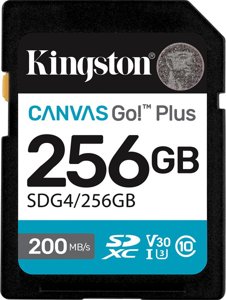 Изображение товара Карта памяти Kingston Canvas Go Plus Gen4 256GB C10 UHS-I U3 V30 (SDG4/256GB)