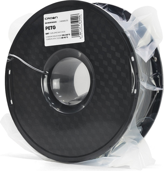 Изображение товара Пластик для 3D-печати Crown PETG / CM-FILPETG024SS (1.75мм, 1кг, сталь/серебристый)