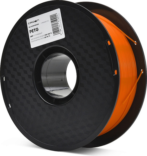 Изображение товара Пластик для 3D-печати Crown PETG / CM-FILPETG026OR (1.75мм, 1кг, оранжевый)