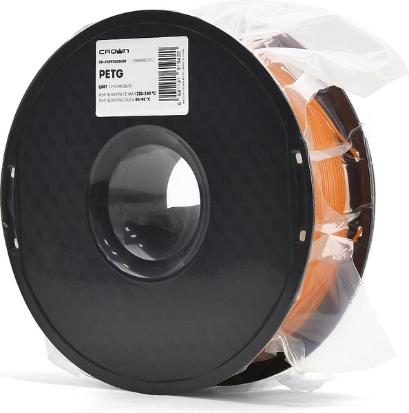 Изображение товара Пластик для 3D-печати Crown PETG / CM-FILPETG026OR (1.75мм, 1кг, оранжевый)