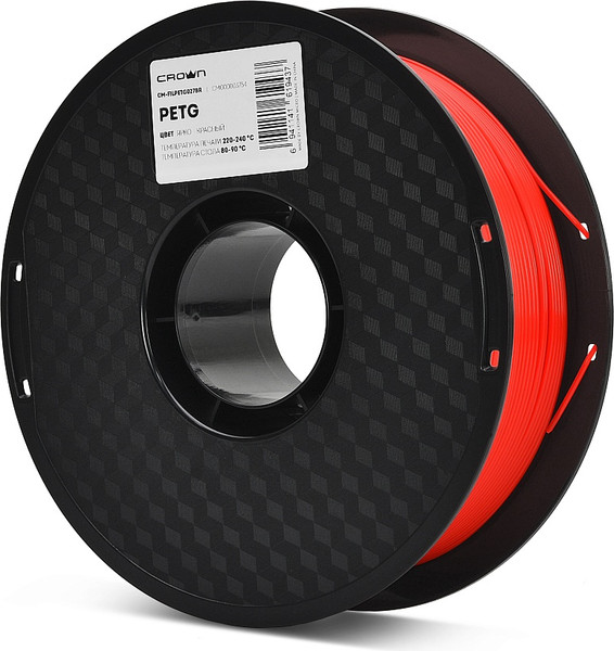 Изображение товара Пластик для 3D-печати Crown PETG / CM-FILPETG027BR (1.75мм, 1кг, ярко-красный)