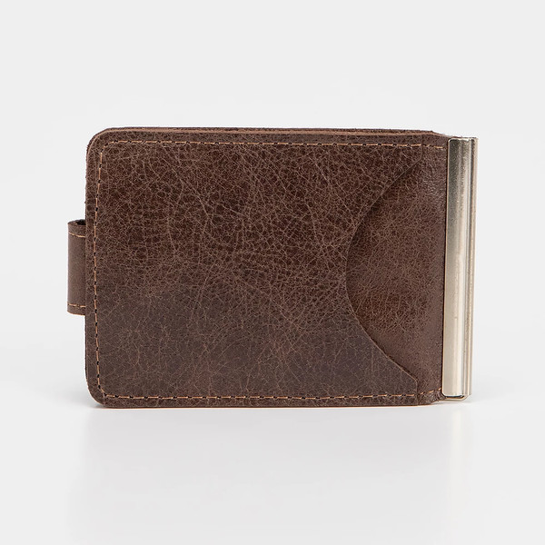 Изображение товара Зажим для денег Poshete 604-140NPK-BRW (коричневая кожа)