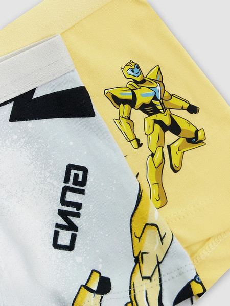 Изображение товара Комплект трусов детских Mark Formelle 413345-2 (р.92/98-52-48, ярко-желтый/роботы на сером)