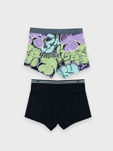 Изображение товара Комплект трусов детских Mark Formelle 413345-2 (р.104/110-56-51, черный/цветные граффити)