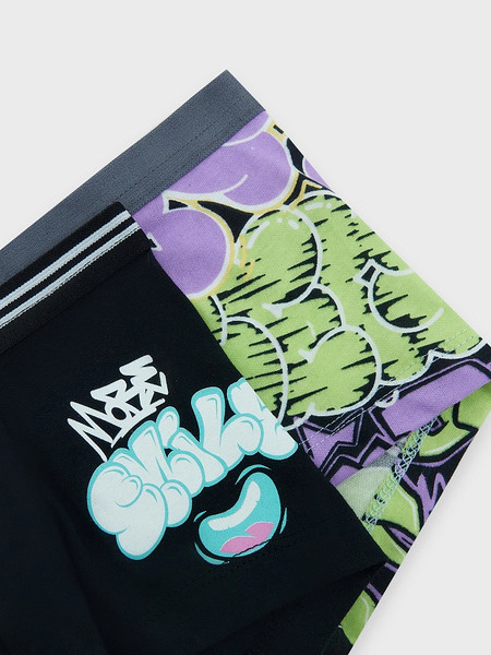 Изображение товара Комплект трусов детских Mark Formelle 413345-2 (р.104/110-56-51, черный/цветные граффити)