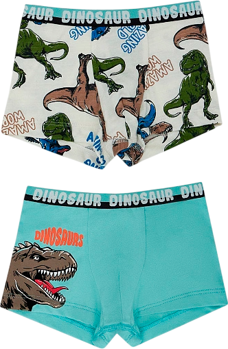 Изображение товара Комплект трусов детских Mark Formelle 413345-2 (р.146-72-63, морские блики/динозавры на молочном)