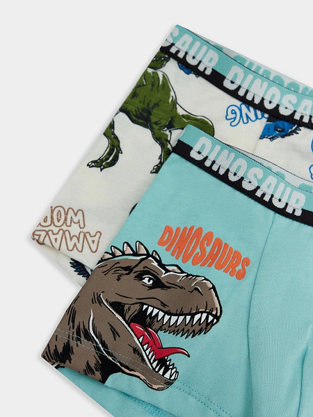 Изображение товара Комплект трусов детских Mark Formelle 413345-2 (р.146-72-63, морские блики/динозавры на молочном)