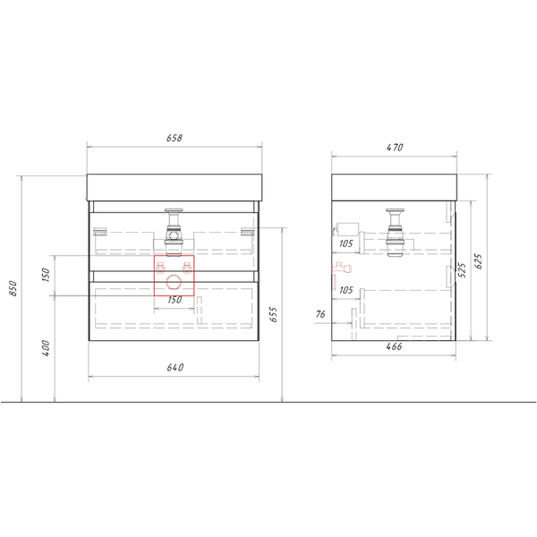 Изображение товара Тумба под умывальник Aqwella Geometria GE01652ST
