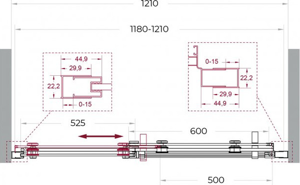 Изображение товара Душевая дверь BelBagno MARINO_2-BF-1-120-C-GM