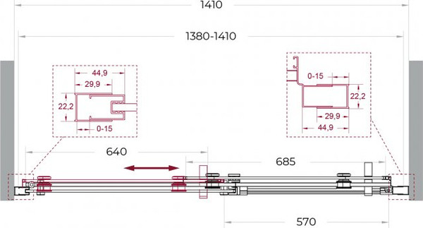 Изображение товара Душевая дверь BelBagno MARINO_2-BF-1-140-C-CR
