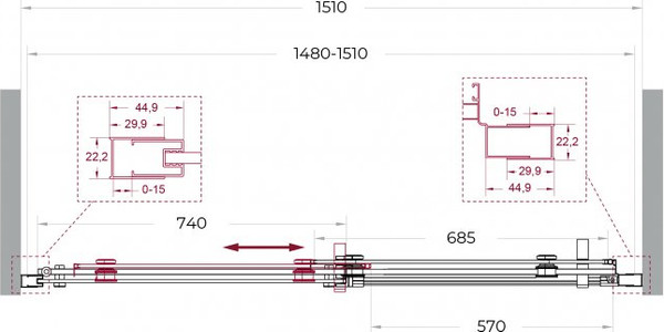 Изображение товара Душевая дверь BelBagno MARINO_2-BF-1-150-C-CR