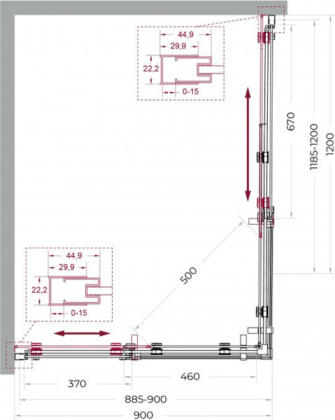 Изображение товара Душевой уголок BelBagno MARINO_2-AH-2-120/90-C-GM