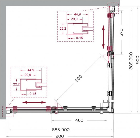 Изображение товара Душевой уголок BelBagno MARINO_2-A-2-90-C-GM