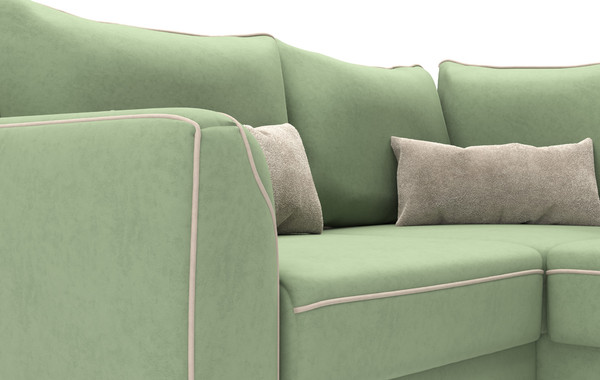 Изображение товара Диван угловой Олмеко Лона (олива/крем)