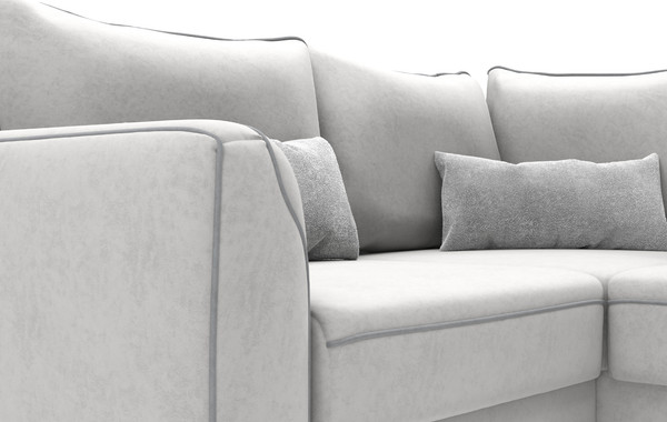 Изображение товара Диван угловой Олмеко Лона (сильвер/уголь)