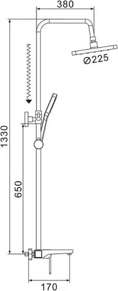 Изображение товара Душевая система со смесителем Shevanik S9736H (черный)
