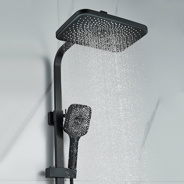 Изображение товара Душевая система со смесителем Shevanik S7036H (черный)