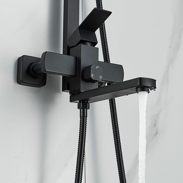 Изображение товара Душевая система со смесителем Shevanik S7036H (черный)