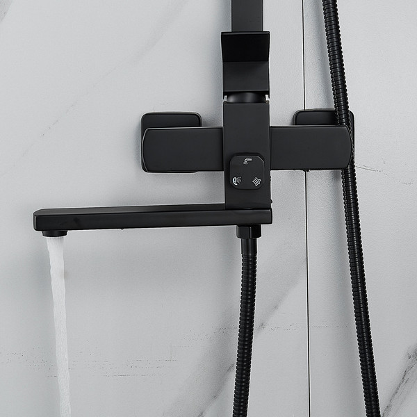 Изображение товара Душевая система со смесителем Shevanik S7036H (черный)