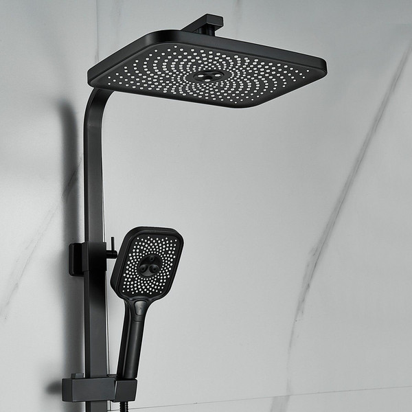 Изображение товара Душевая система со смесителем Shevanik S7036H (черный)
