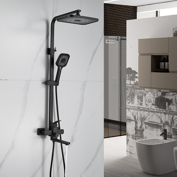 Изображение товара Душевая система со смесителем Shevanik S7036H (черный)