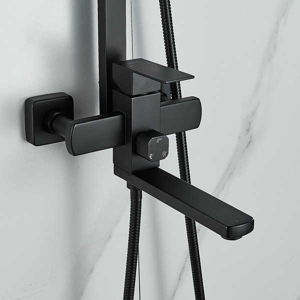 Изображение товара Душевая система со смесителем Shevanik S7036H (черный)