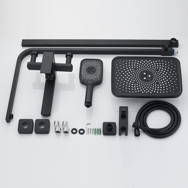 Изображение товара Душевая система со смесителем Shevanik S7036H (черный)