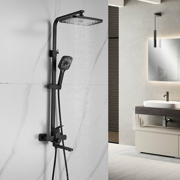 Изображение товара Душевая система со смесителем Shevanik S7036H (черный)