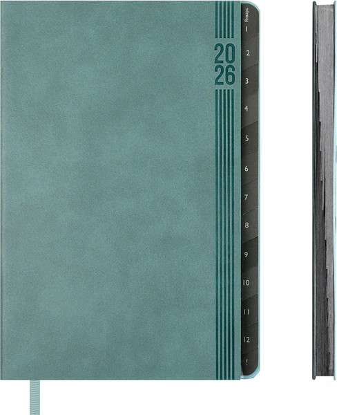 Изображение товара Еженедельник Escalada Буйвол 2026 / 70337 (80л, серый/голубой)