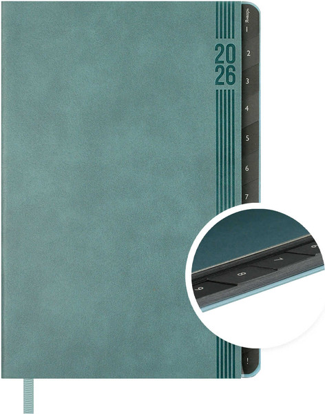 Изображение товара Еженедельник Escalada Буйвол 2026 / 70337 (80л, серый/голубой)