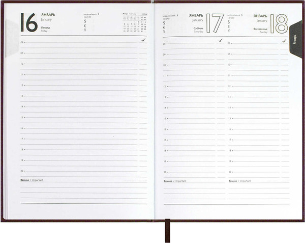 Изображение товара Ежедневник Escalada Наппа 2026 / 70284 (176л, коричневый)