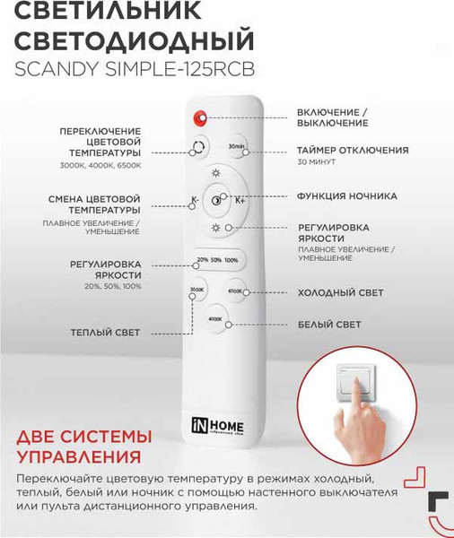 Изображение товара Потолочный светильник INhome Scandy Simple-125RCB / 4690612062136