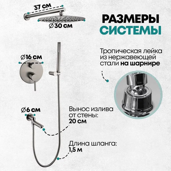 Изображение товара Душевая система со смесителем Grocenberg  GB5099BG-1