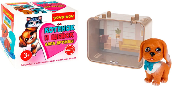Изображение товара Игрушка детская Bondibon Котёнок и щенок, лапа дружбы / ВВ6627
