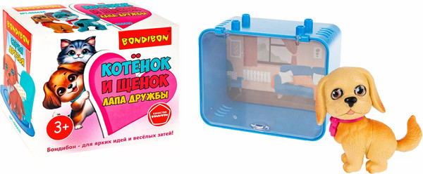 Изображение товара Игрушка детская Bondibon Котёнок и щенок, лапа дружбы ВВ6628