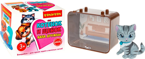 Изображение товара Игрушка детская Bondibon Котёнок и щенок, лапа дружбы ВВ6629