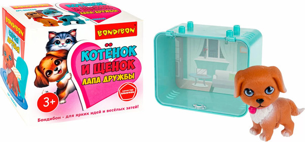 Изображение товара Игрушка детская Bondibon Котёнок и щенок, лапа дружбы ВВ6631